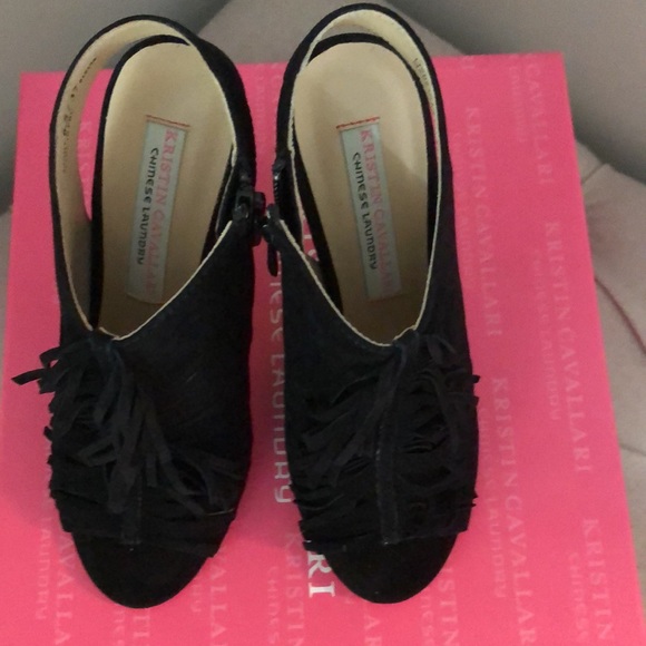 Kristin Cavallari x Chinese Laundry Lindy Kid Suede Black Heel Size 6.5 - Picture 6 of 11